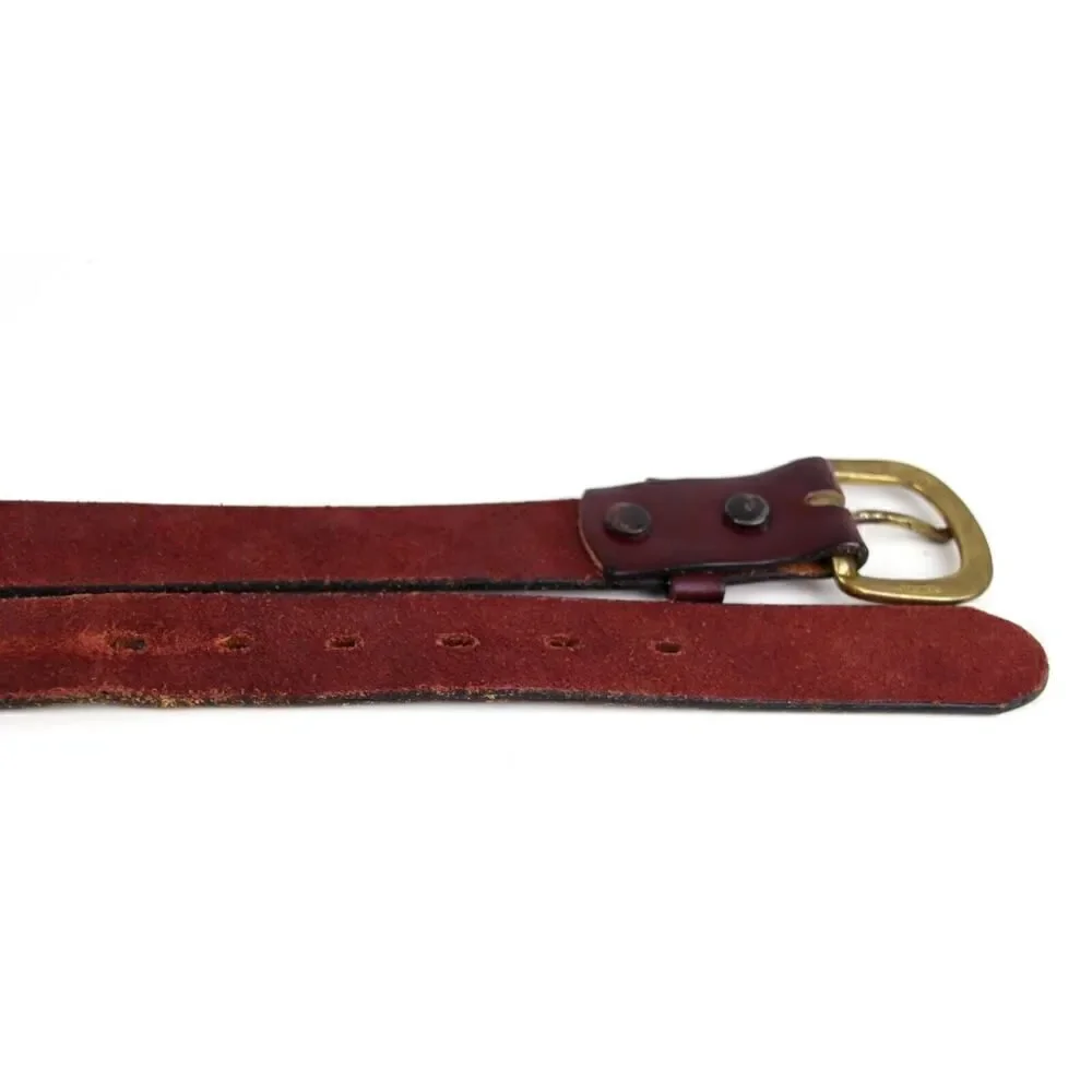 VTG DRUM DYED BROWN GENUINE LEATHER 1 1/4